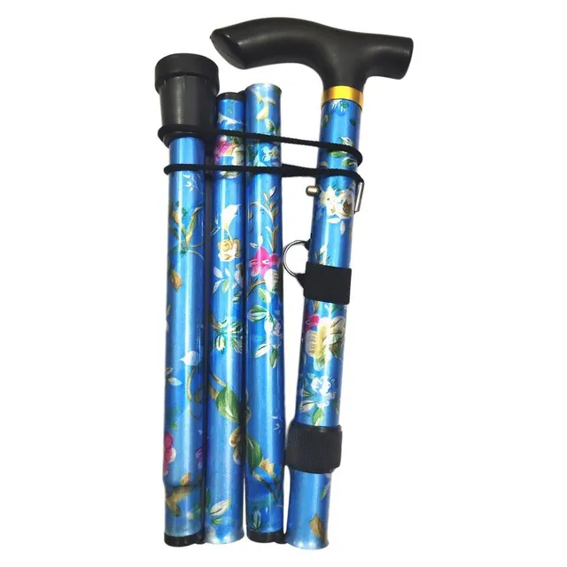 Folding aluminium walking stick for seniors