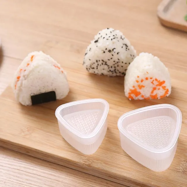 Set de 2 forme pentru onigiri - forme triunghiulare pentru bile de orez, pentru a crea ușor sushi japonez