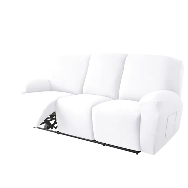 8 bucăți Canapea din catifea frumoasă - Husă pentru canapea extensibilă cu 3 locuri - Protejează mobilierul cu buzunar lateral - Elastică și confortabilă