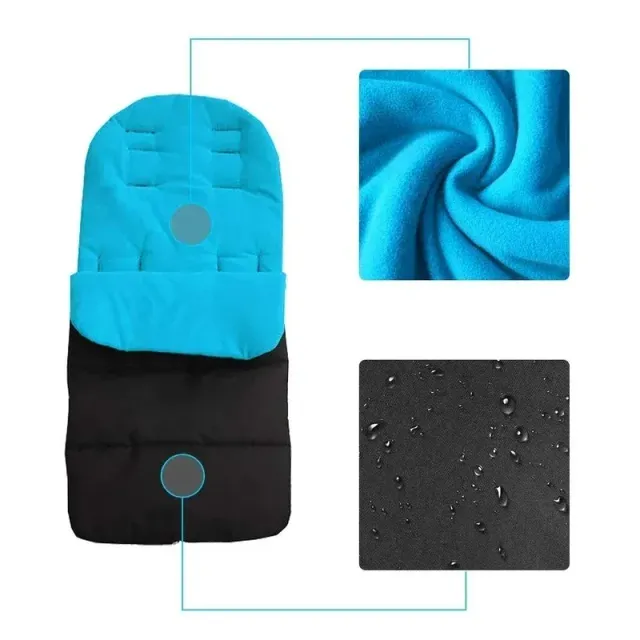 Universal sleeping bag for stroller with foot protection and warm wind pillow for children