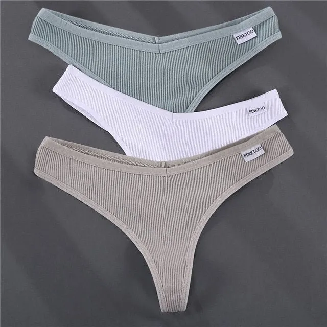 Quality cotton thong set 3 pieces