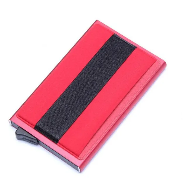 Hliníkové puzdro na karty barva-cervena