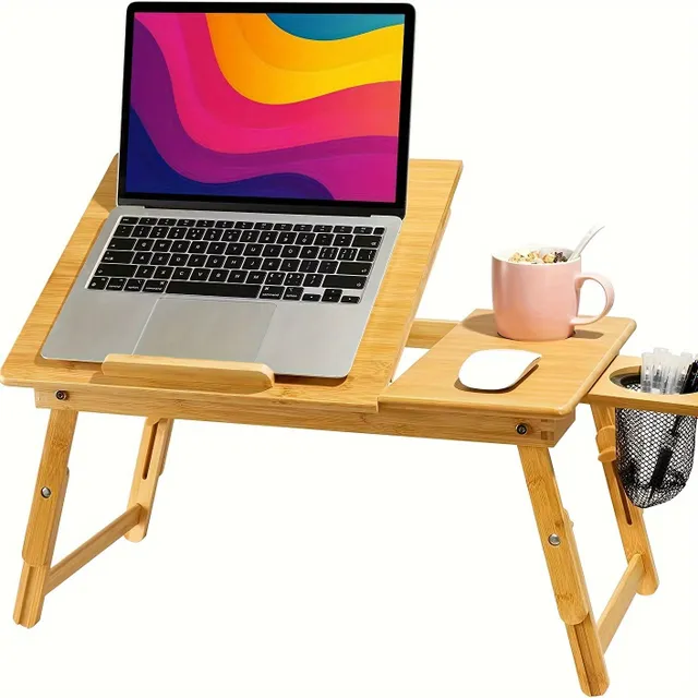 Portable adjustable table from bamboo to wedge