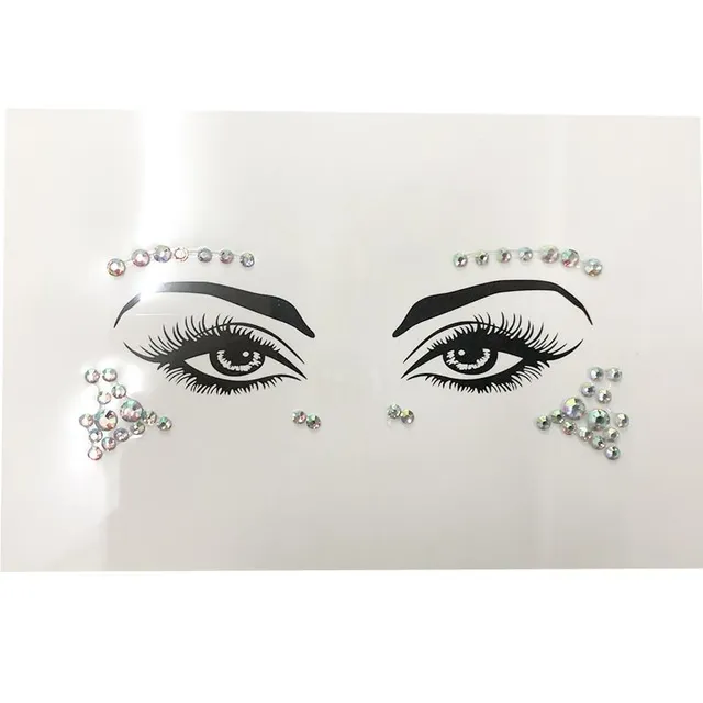 Women's festival sticker face rhinestones