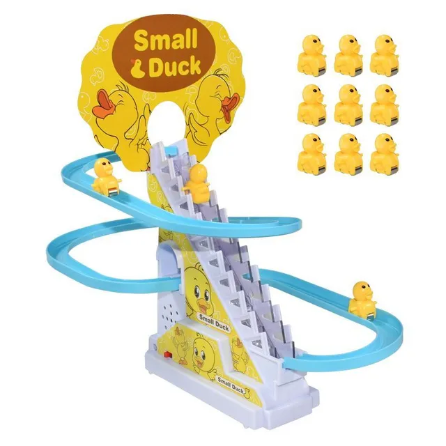 Decko Diy Malá Duck Penguin Electronic Climbing Schody Sledovať hračky ľahké hudobné Slide Track Coaster Toy Education Fun Hračky Darčeky
