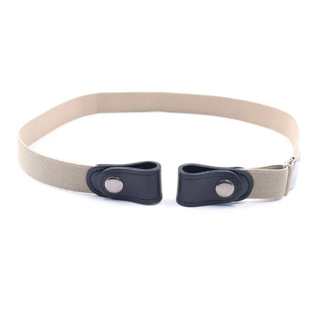 Elastic belt without buckle for women and men