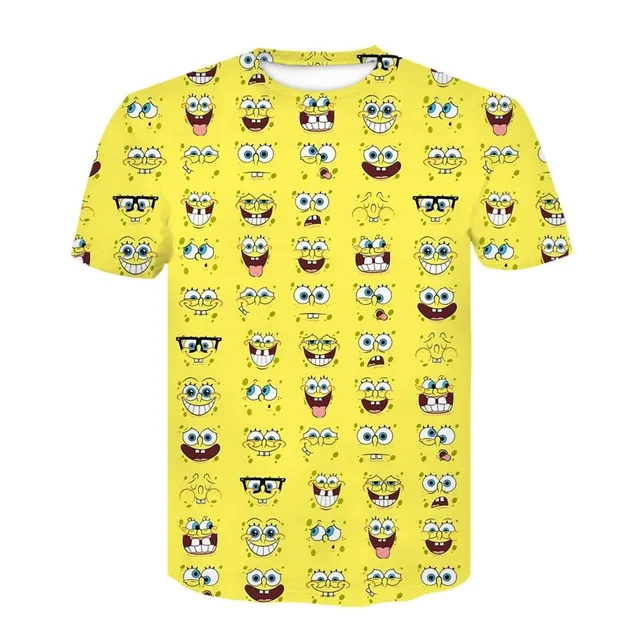 Summer unisex t-shirt with funny 3D print SpongeBob D-1393 XXS