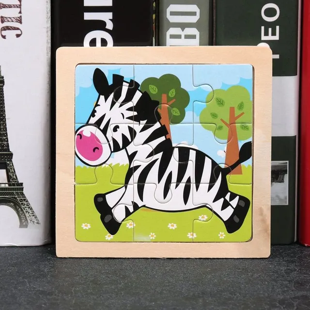 Dětské dřevěné roztomilé puzzle se zvířátky