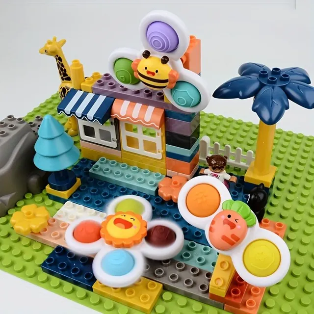 Set 3 jucării cu ventuze pentru baie pentru copii mici - Se rotesc pentru distracție și dezvoltarea simțurilor