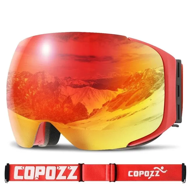 Professional ski glasses with mirror effect Skiing glasses and snowboard with UV400 protection Sealing ski glasses for helmet against fogging with fabric case