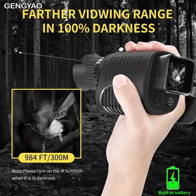 GengYao R7 night monocular with Full HD resolution, zoom and infrared light - ideal for professional hunting and hunting