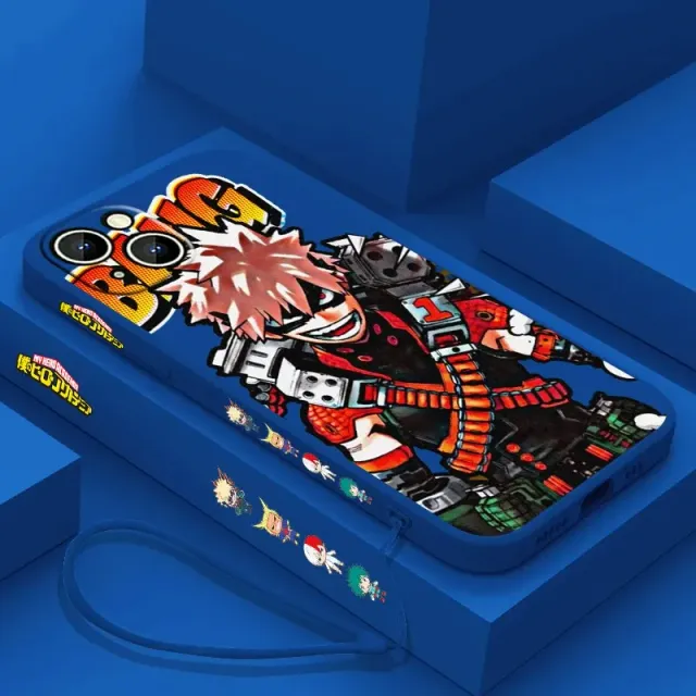 Coque en silicone stylée pour iPhone avec motifs de l'anime My Hero Academia