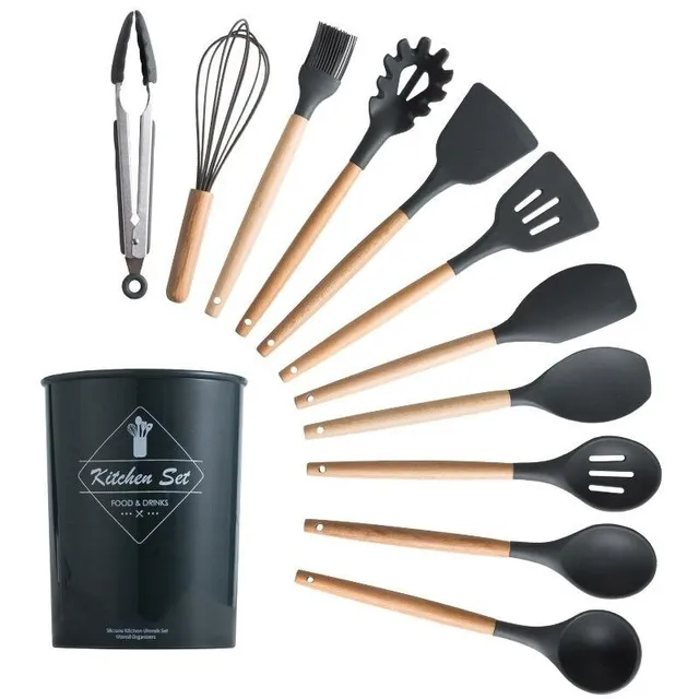 Kitchen utensils set in stand 12 pcs