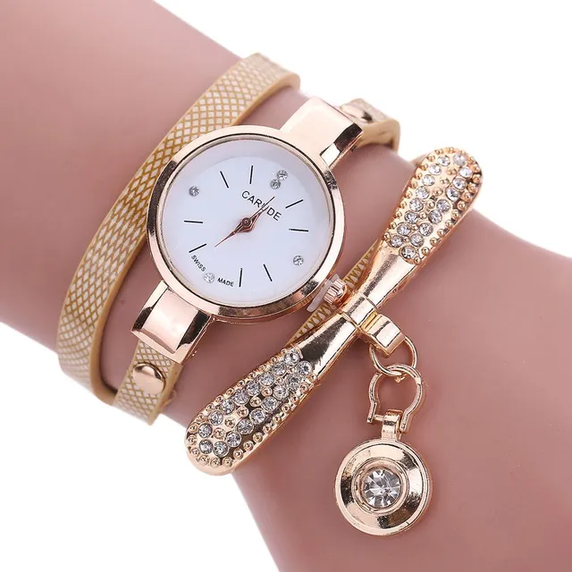 Ladies set - Watch and bracelet with gemstone - 8 colours