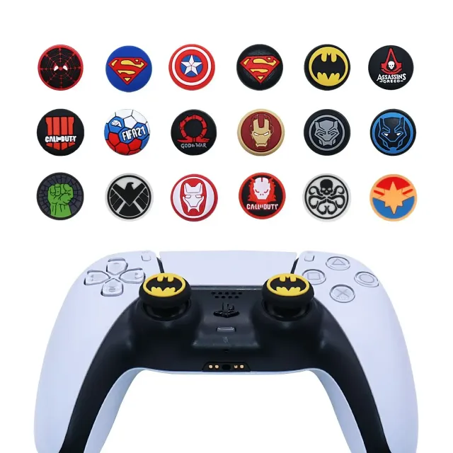 Practical playstation covers for gaming joystick with theme of actor superheroes - 1 pair