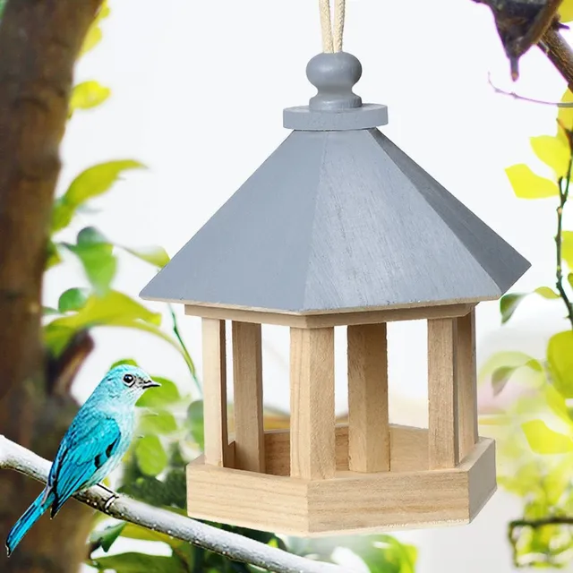 Wooden cute bird feeder