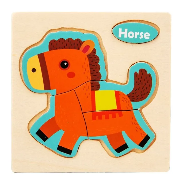 Wooden 3D jigsaw puzzles for the smallest children