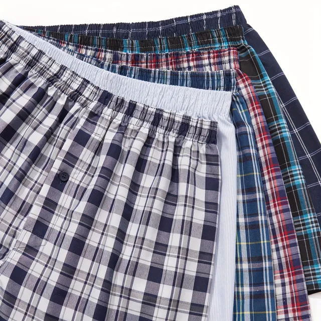 6/10 male woven boxers with elastic tape - Random Color