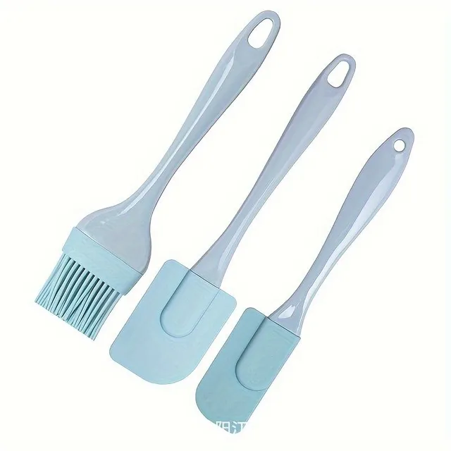 Set de 3 spatule din silicon și pensule pentru ulei - ideale pentru coacere și gătit