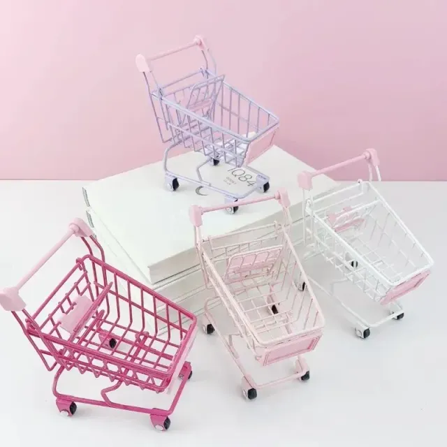 Simulation child shopping trolley for playing and storing toys