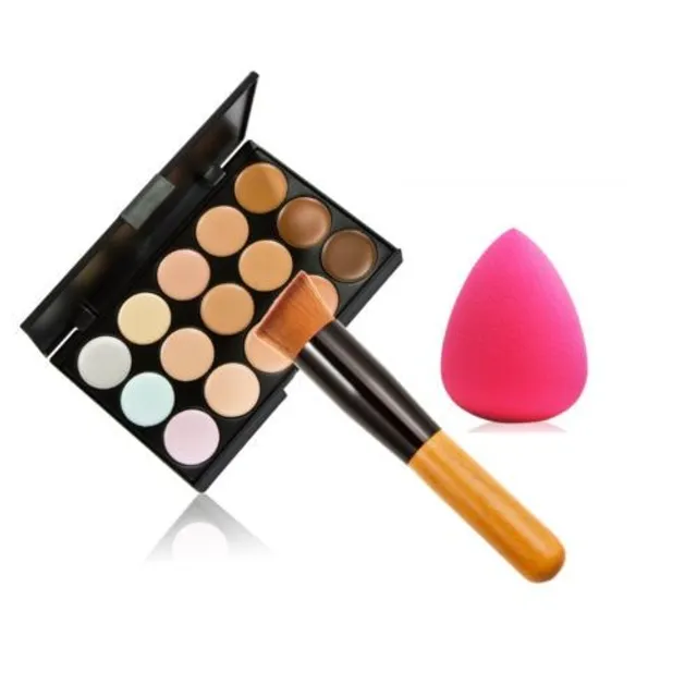 Concealer palette with make-up sponge (1SS)