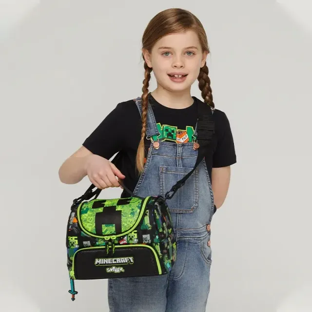 Stylish children's school supplies in the motifs of the popular game Minecraft