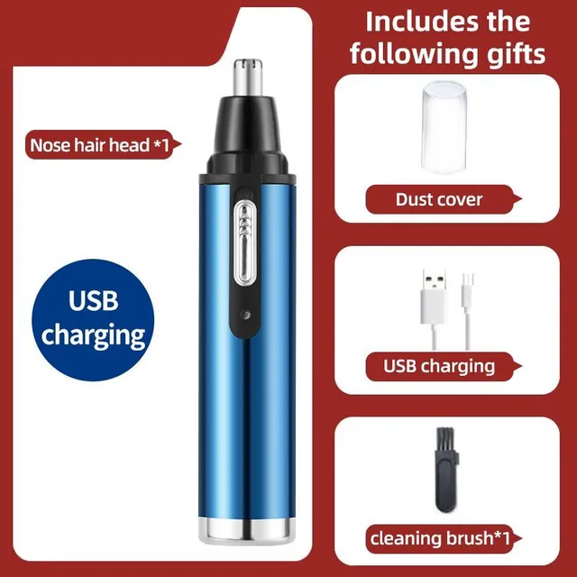 Electric Nose Hair Trimmer Rechargeable Multi-Kinetic Two in One Shaver Unisex Fully Automatic Washable Nose Shaver