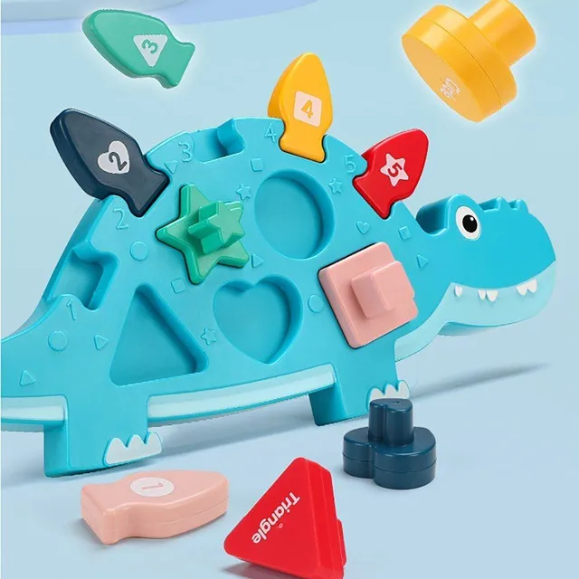 Children's educational game - find the shape on the body of the dinosaur