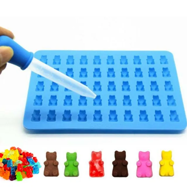 Silicone form for ice in the form of teddy bears