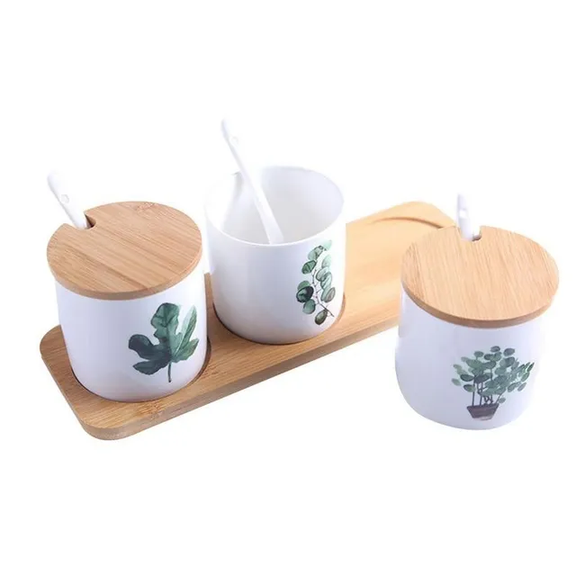 Spice tray with plant motif 3 pcs