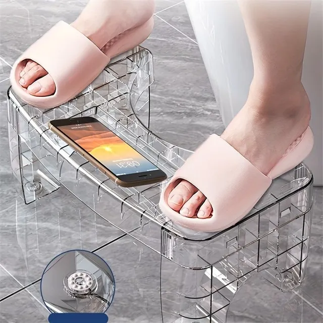 1 pc foldable transparent toilet stool for squat, baby stool Footrest Toilet stool for squat, anti-slip tool for improvement