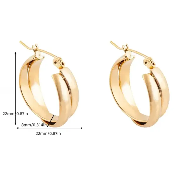 18K Gold Golded Stainless Steel Y2K Cross Earrings In the Form of a Circle For Girls