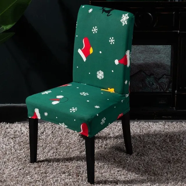 Karácsonyi stretch huzat a konyhai székhez