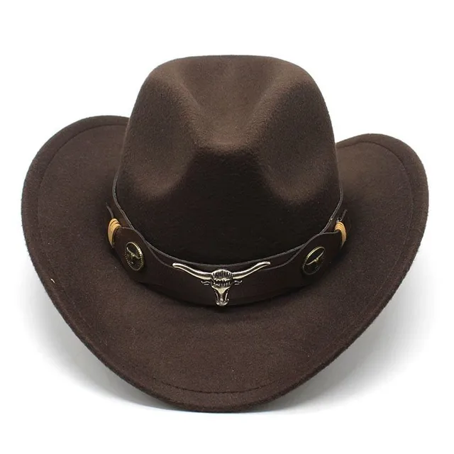 Luxus unisex monocolor trendi luxus nyugati kalap dísz
