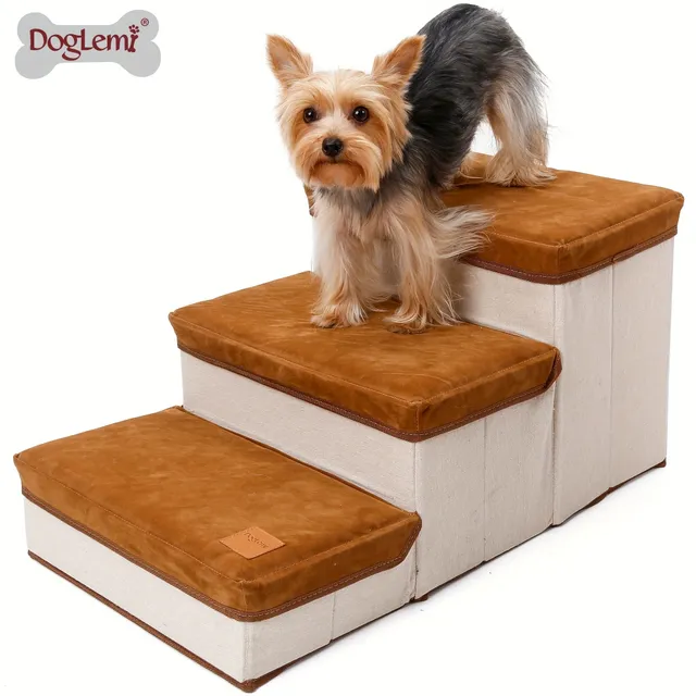 3-stage steps for small dogs: Safe and comfortable access with storage space