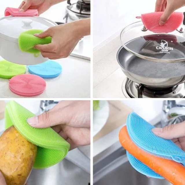 6-Piece Set of Silicone Dishwashing Sponges