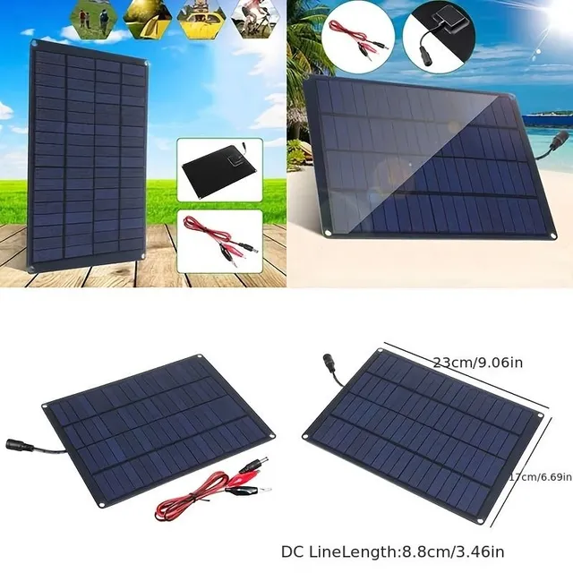 Solární panel 12V/18V s klipem a 20A solárními panely