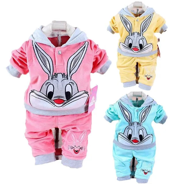 Children's tracksuit with rabbit in autumn