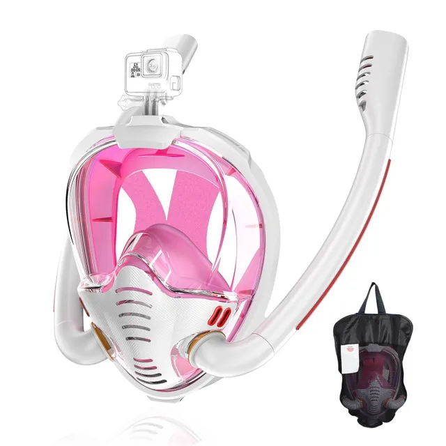 Full face mask for snorkeling, 180-degree panoramic high resolution snorkeling mask for adults and children
