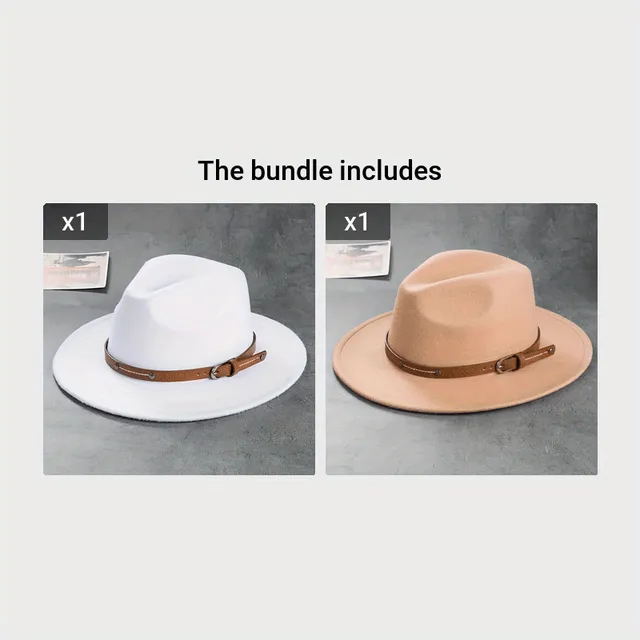 Centură decorativă pentru Pălărie Fedora Unisex monocromă Jazz Casual Pălărie din fetru cald Pălărie de soare Cowboy Western Hat pentru exterior