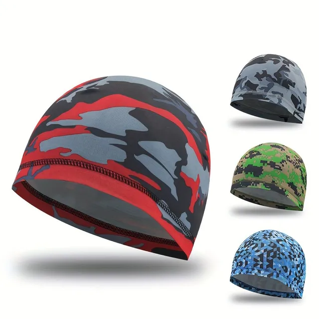 Universal cycling hat with camouflage printing - fast drying lining, breathable, suitable for sport, hiking, swimming