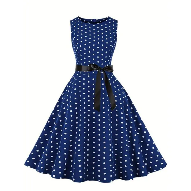 Women's retro summer dress with polka dots