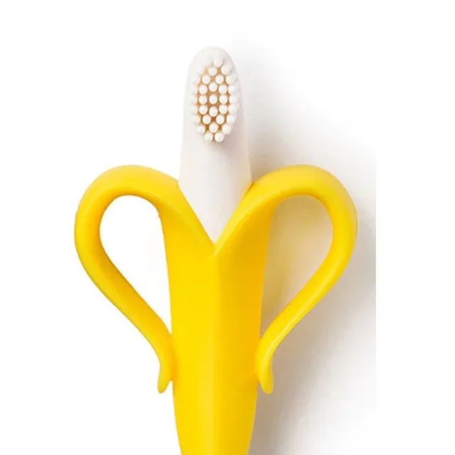 Silikonový zubní kartáček ve tvaru banánu