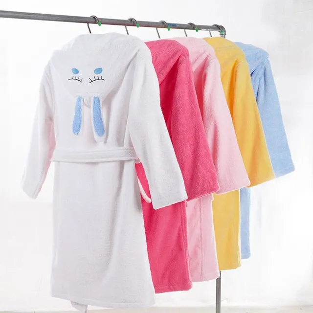 Baby soft robe with cute ears on Jodie's hood