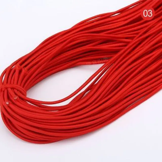 Elastic rubber in various colours - width 2 mm