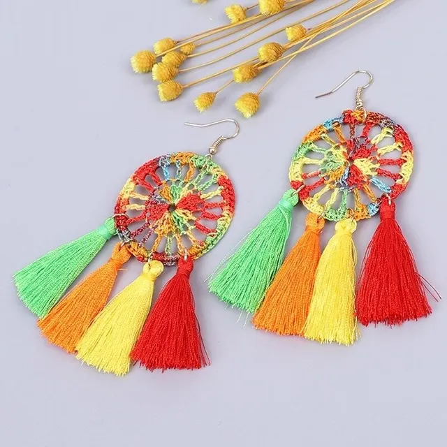 Women's hanger earrings with tassel G580