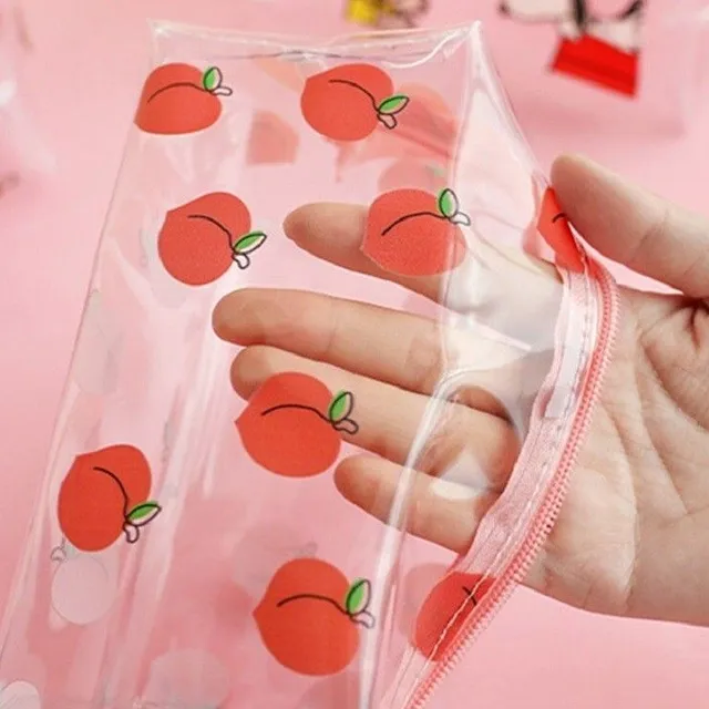 Transparent cosmetic bag 18 x 10 cm