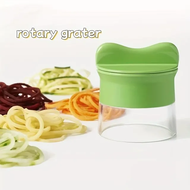 Multifunctional hand-held spiral vegetable slicer for potatoes and pickles