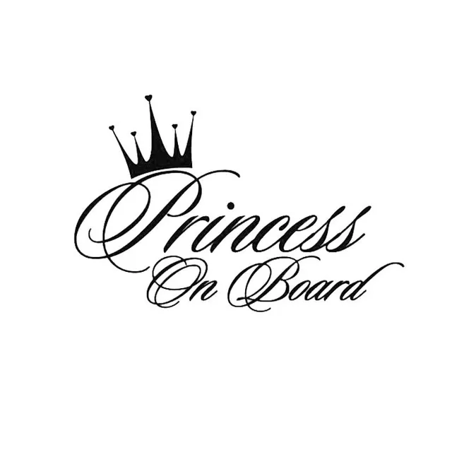 Princess On Board Car Sticker