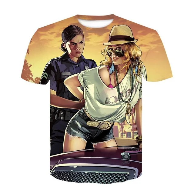 Pánské a chlapecké košile s otisky Grand Theft Auto 5 XXS DT-398